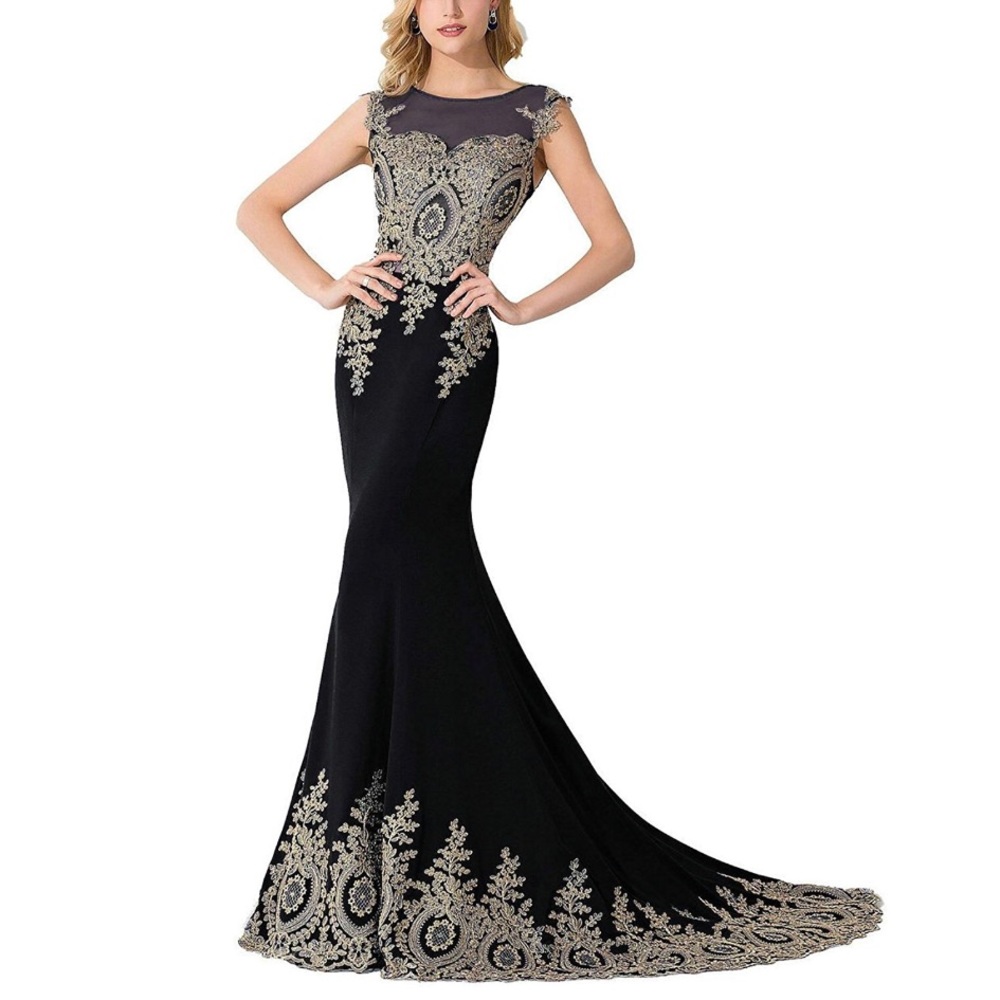 Long Prom Dress Embellished Mermaid Dress Satin - Picture 2 of 8